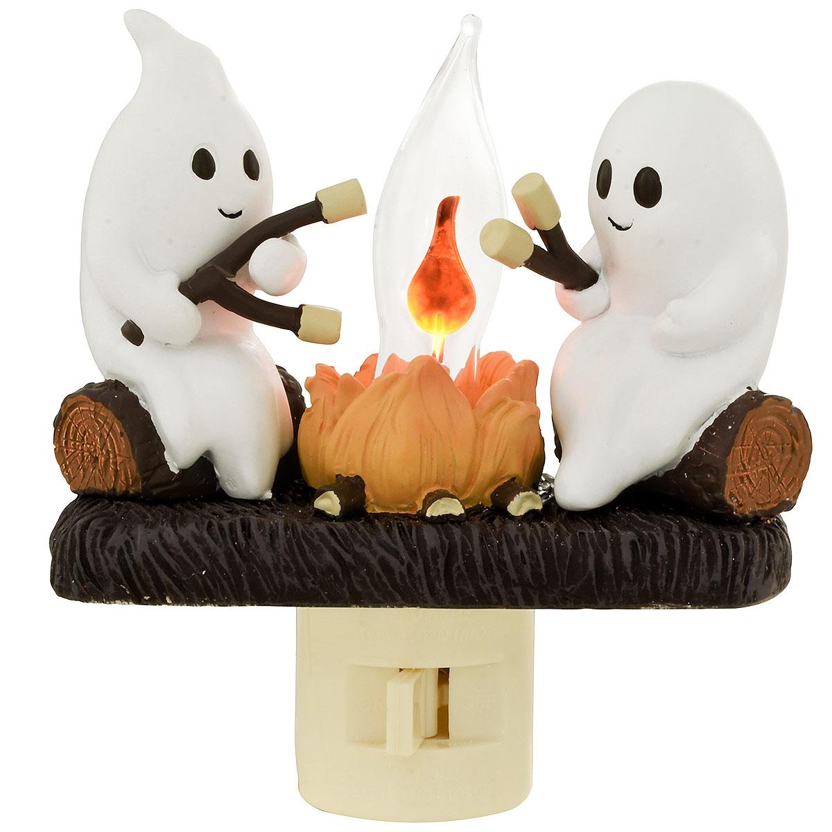 Ghost Campfire Flickering Halloween Night Light 3D LED Small Campfire Light For Indoor Halloween Decorations