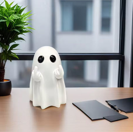 Middle Finger Cute Ghost Statue