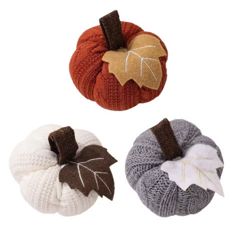 Halloween Knitted Pumpkin Decoration Halloween Festival Party Family Atmosphere Decoration Bonsai Pendant Pumpkin 3 Colors Gift