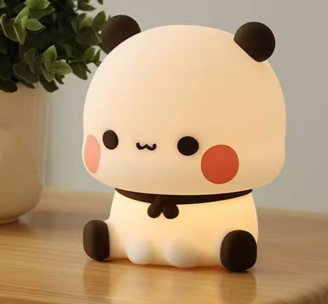 LED Night Lights Cute Panda Silicone Lamp Battery powered Touch Night Lamp Bedside Decor 3 Modes Dimmable Kids Baby nightlight