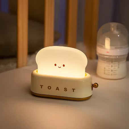 Bread Toast Table Light Toaster Nightlight Creative USB Rechargeable Led Lamp Decor Holiday Baby Bedroom For Birthday Gift