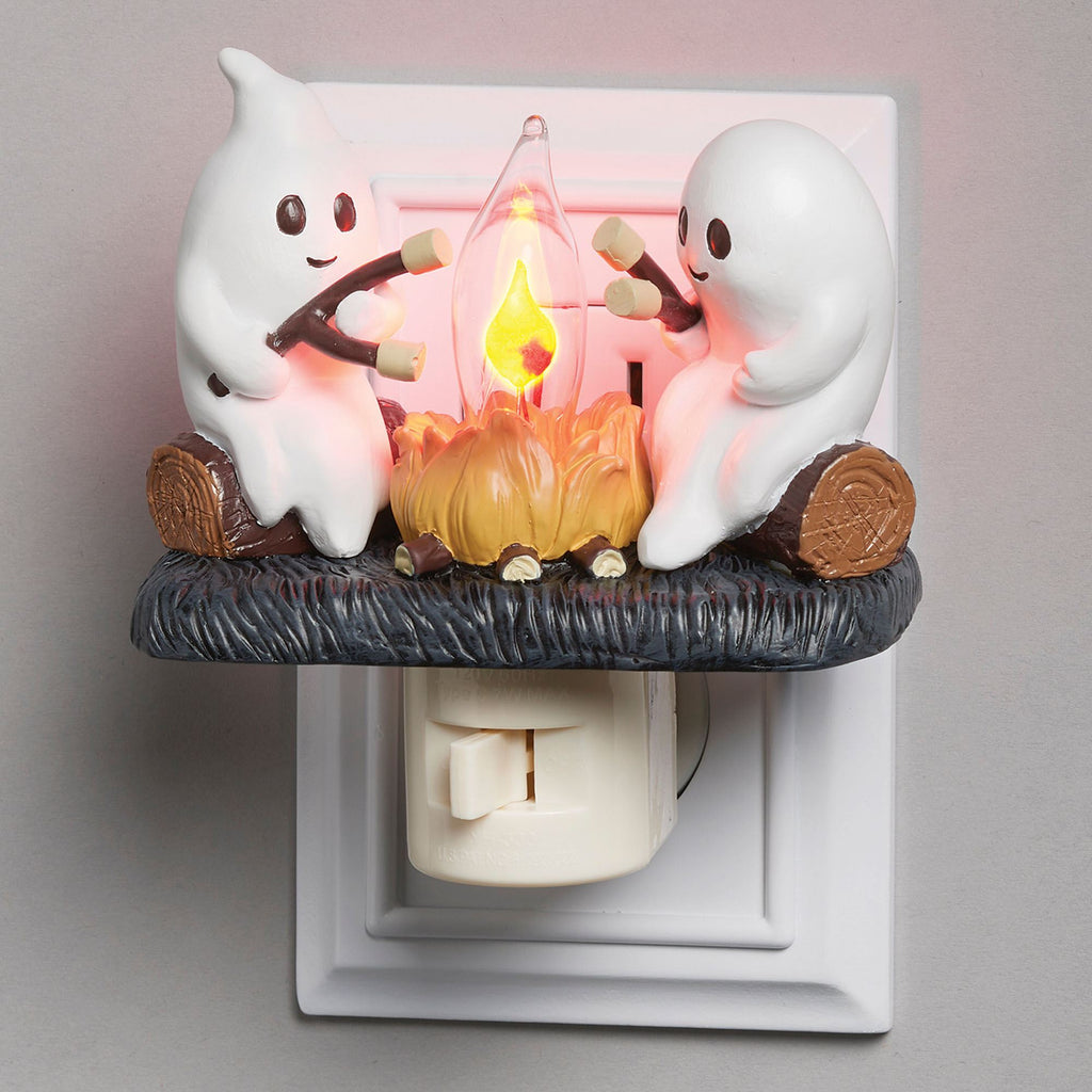 Ghost Campfire Flickering Halloween Night Light 3D LED Small Campfire Light For Indoor Halloween Decorations