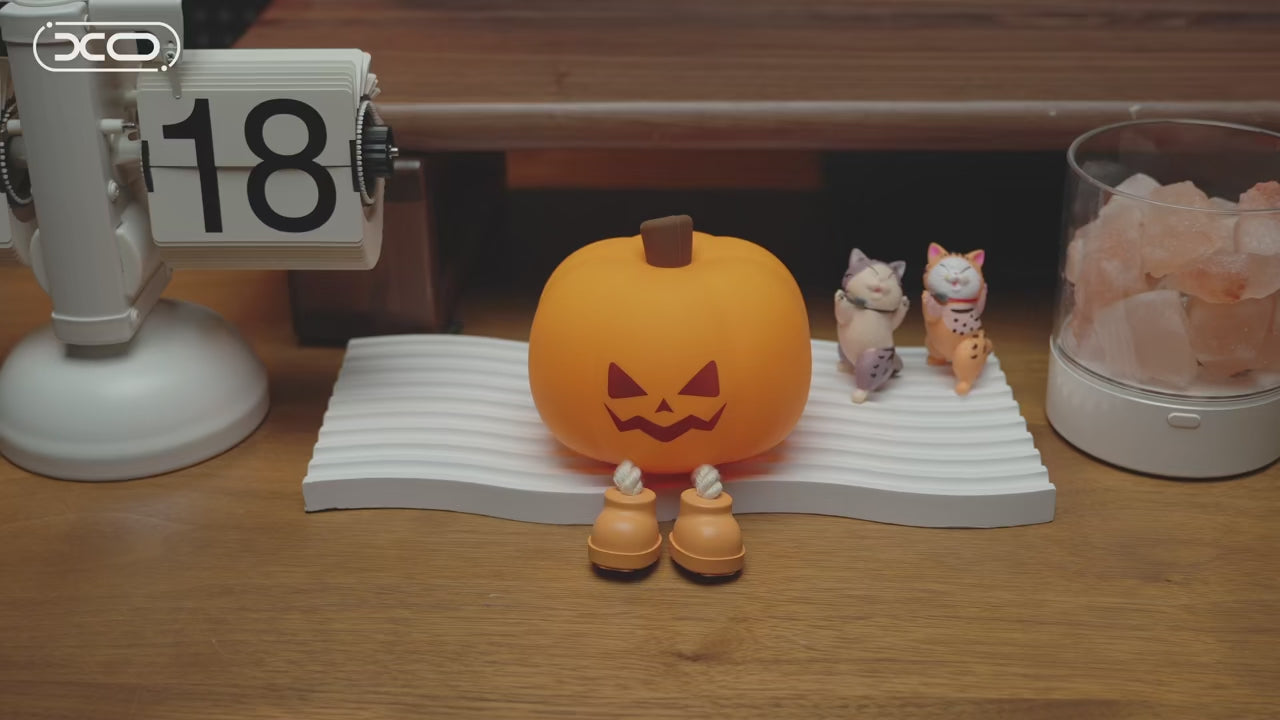 Pumpkin Night Light Cute Soft Silicone Safe Lamp Decorations Timing Dimmable Bedside Decor Kids Babies Halloween Gifts
